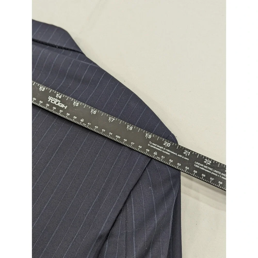 Daniel Cremieux Blazer Sport Coat Suit Jacket Loro Piana‎ 44R Navy Pin Striped